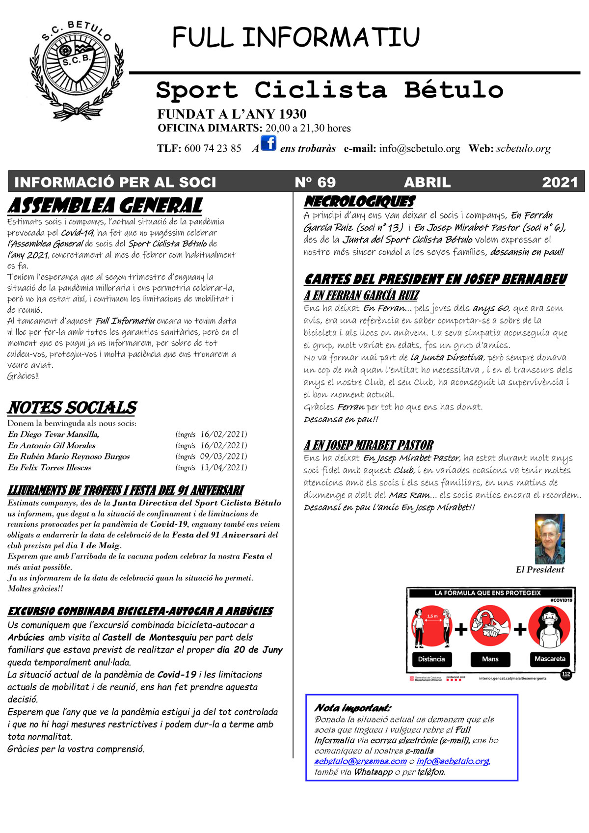 Full informatiu 69, abril 2021