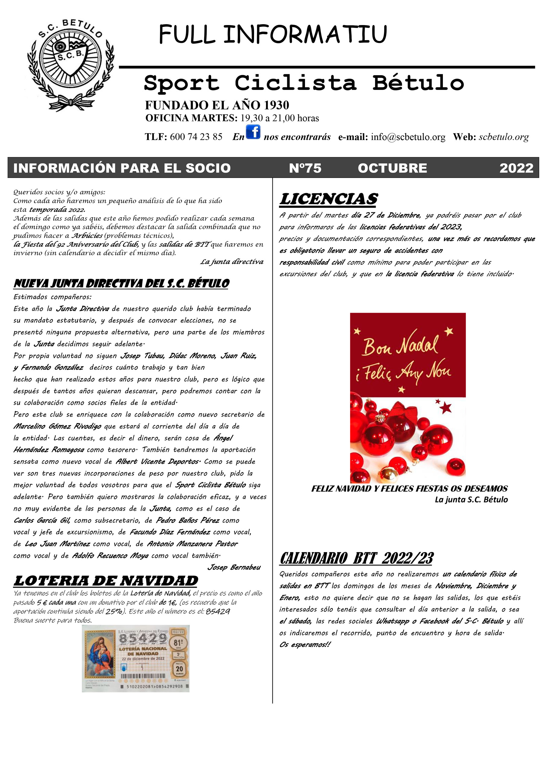 Full informatiu 75, octubre 2022