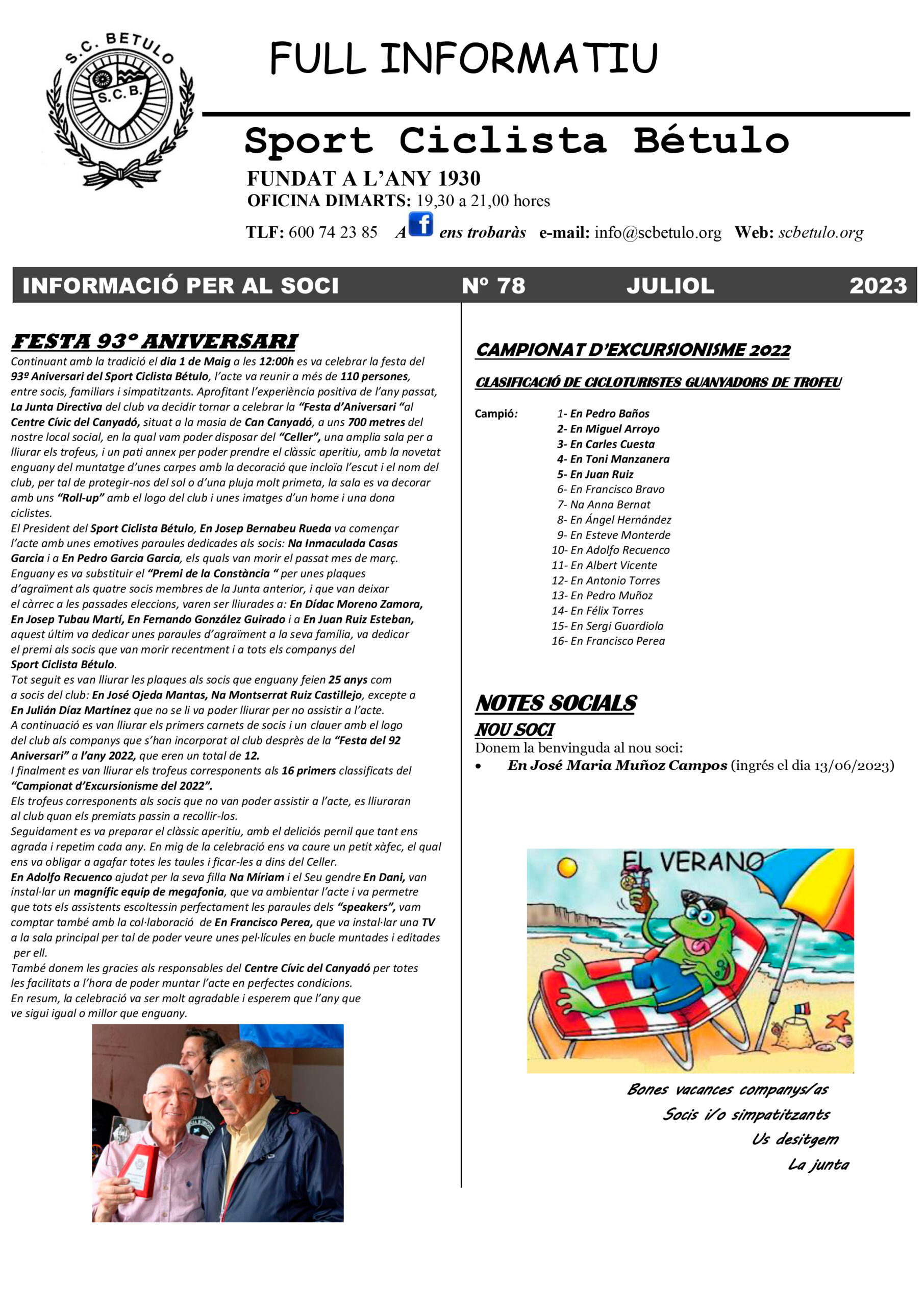 Full Informatiu 78, juliol 2023